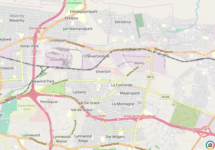 Map location of Silverton